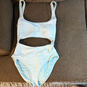 Aerie Light Blue Cutout Swimsuit
